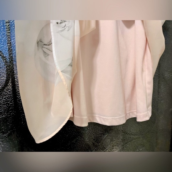 Calvin Klein Pink Peach Orchid Chiffon Flowy Floral Tunic Shift Dress 💖 - Picture 5 of 9